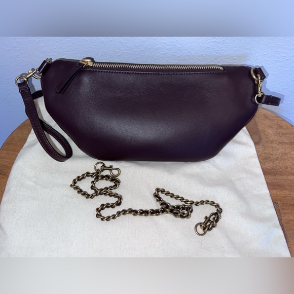 NWOT Tory Burch Fleming Soft Quilted Leather Burgundy Crossbody or Belt Bag - Picture 5 of 7